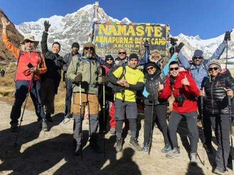 Malaysian Trekking Group Achieves Success at Annapurna Base Camp